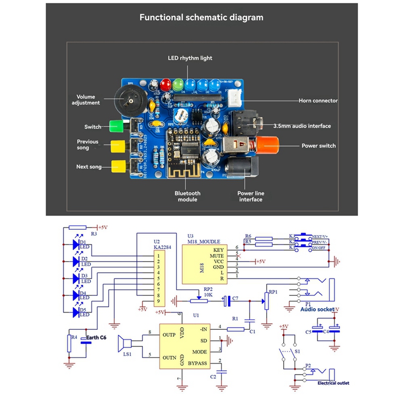 Kit Speaker Bluetooth DIY Proy - Electronics Project Kit ulasan dan harga